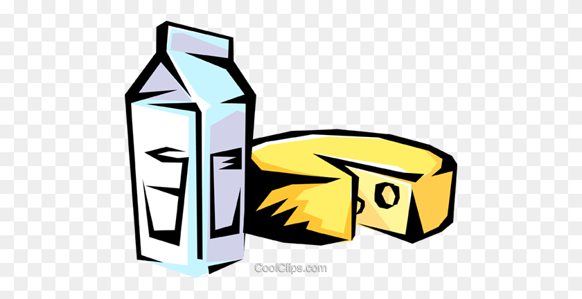480x372 Milk And Cheese Royalty Free Vector Clip Art Illustration - Dairy Products Clipart