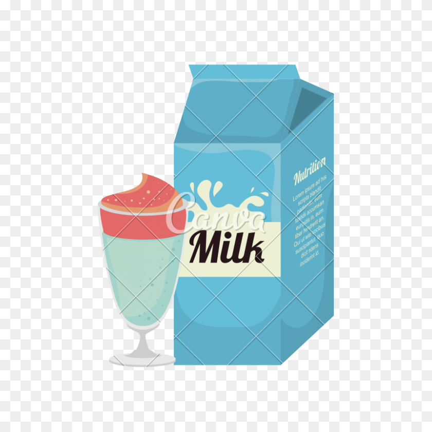 800x800 Молочный Коктейль И Молочная Коробка - Молочная Коробка Png