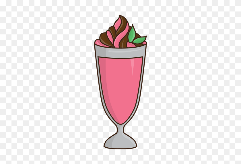512x512 Milkshake Strawberry And Chocolate Dessert - Milkshake PNG