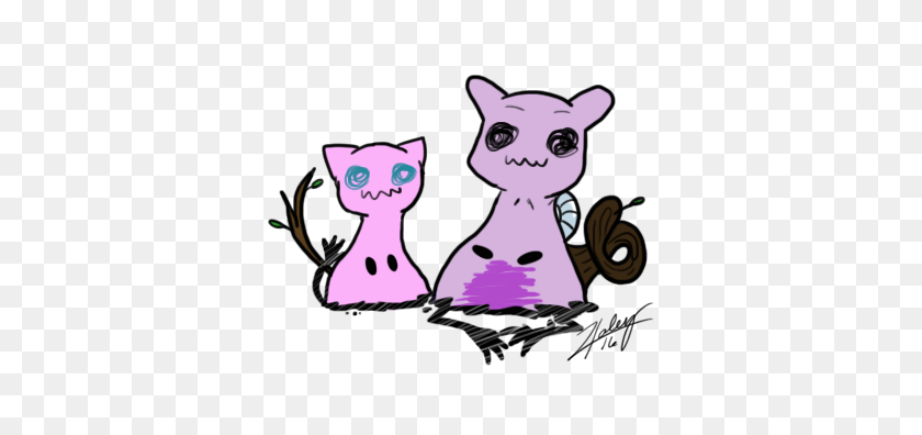 397x336 Mimic Mew And Mewtwo, Too - Mewtwo PNG