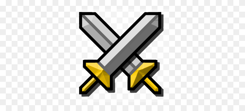 320x320 Minecraft Crossed Swords Clipart - Crossed Swords Clipart