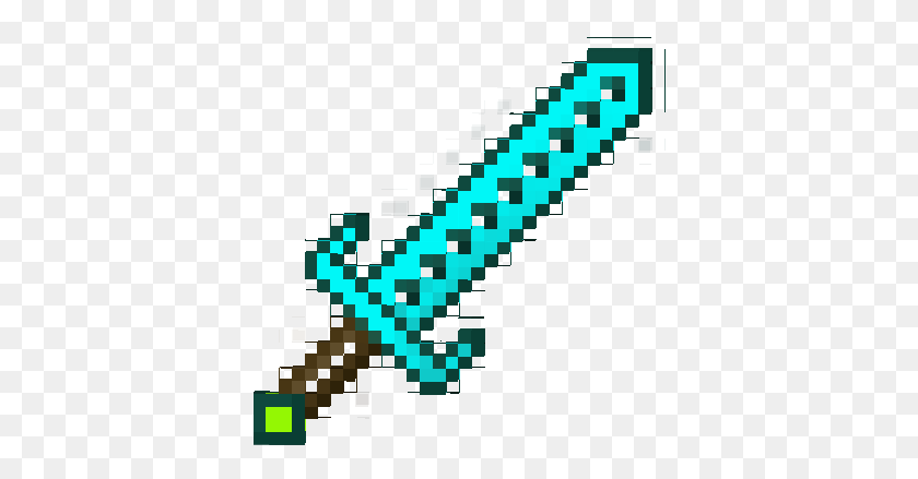 378x379 Minecraft Diamond Sword Crossed - Minecraft Diamond Sword PNG