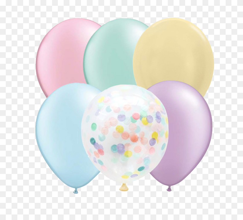 700x699 Mini Pastel Pearl Confetti Balloons - Silver Balloons PNG