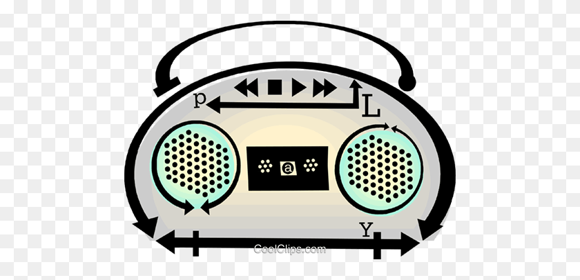 480x346 Mini System Royalty Free Vector Clip Art Illustration - Boombox Clipart