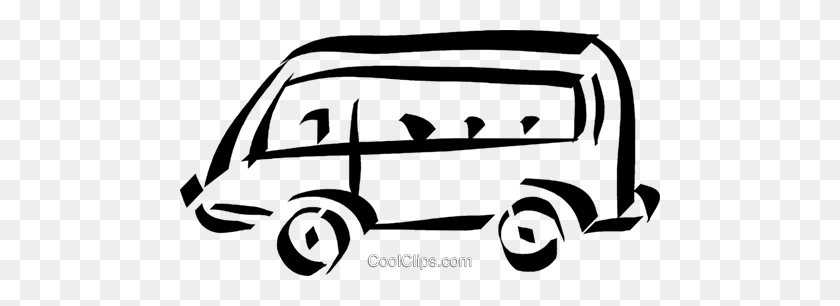 480x246 Mini Van Royalty Free Vector Clip Art Illustration - Van Clipart Black And White