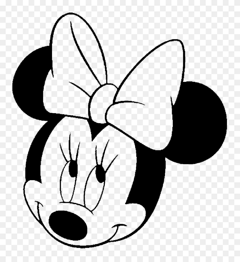 928x1024 Minnie Mouse Para Colorear - Minnie Mouse Head Clipart Blanco Y Negro