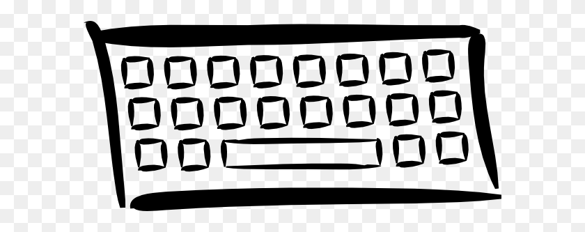 600x273 Minimalist Keyboard Clip Art Free Vector - Minimalist Clipart