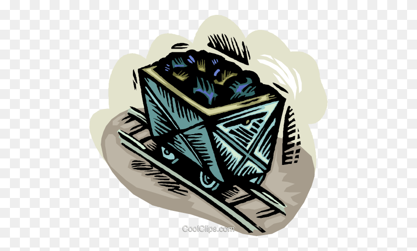 480x447 Mining Cart Royalty Free Vector Clip Art Illustration - Iron Ore Clipart