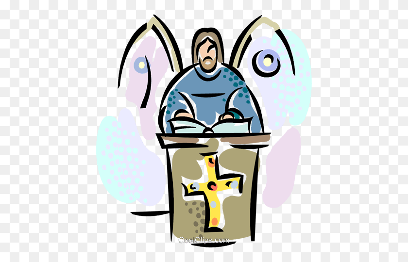 444x480 Minister Giving Sunday Mass Royalty Free Vector Clip Art - Minister Clipart