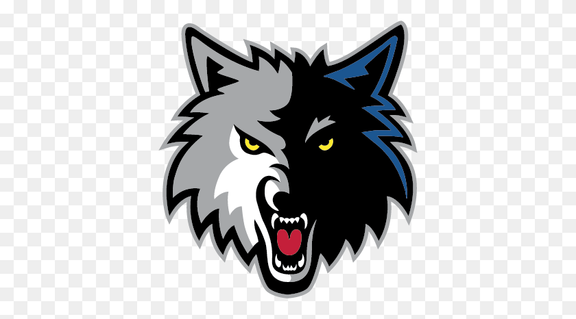 378x406 Minnesota Timberwolves Clipart De Tren - Wolf Face Clipart