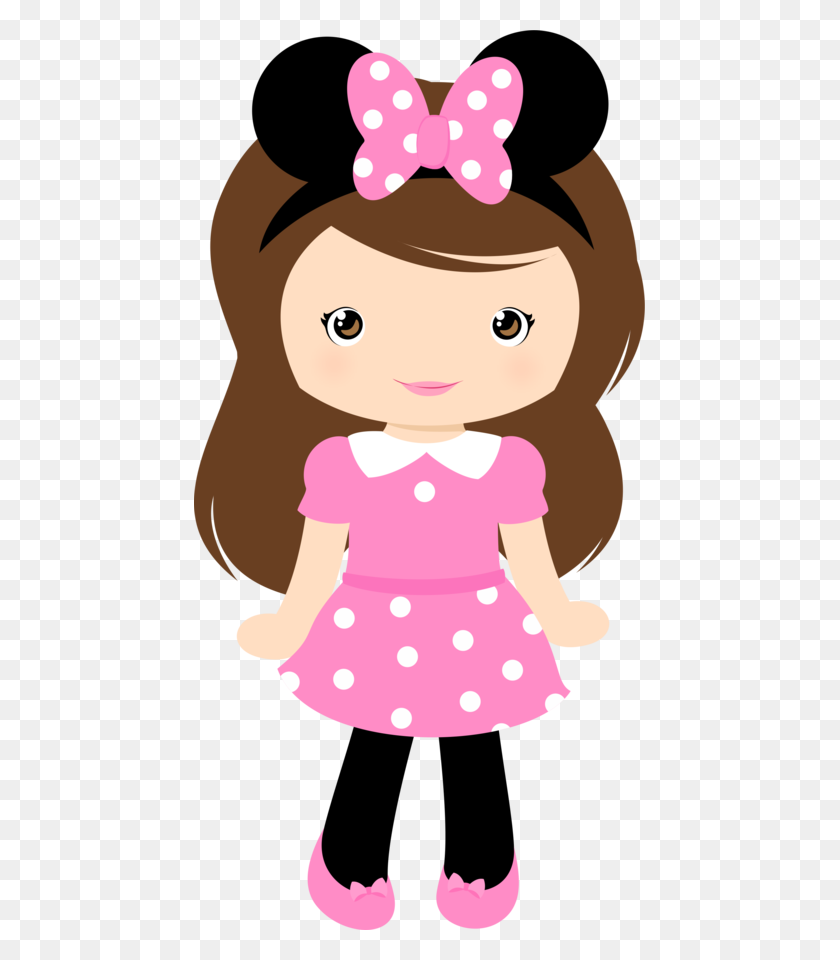 451x900 Minnie And Mickey Mouse - Pretty Girl Clipart