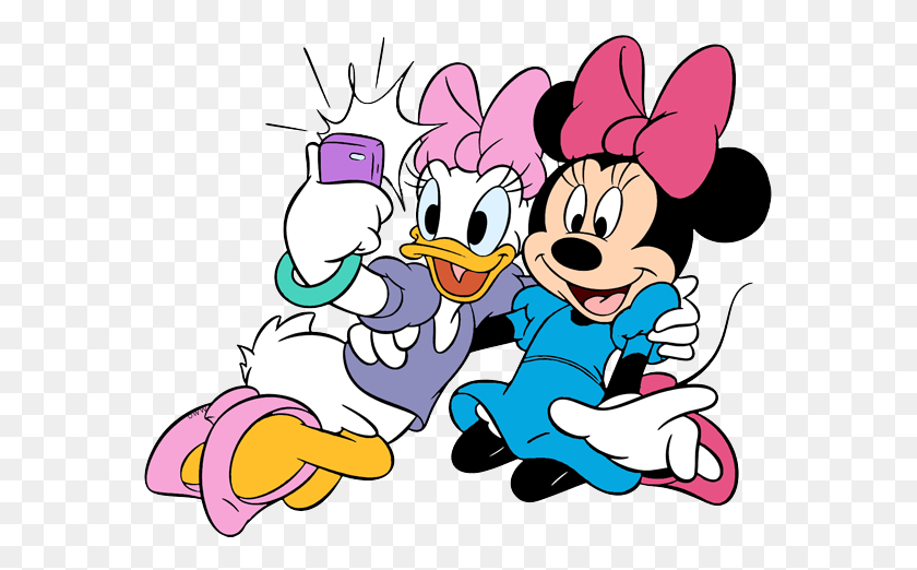 583x462 Minnie Daisy Obteniendo Su Selfie Mi Minnie Mouse Favorito - Selfie Clipart