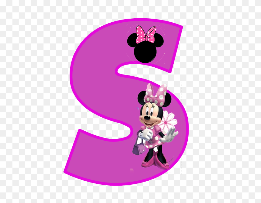 453x594 Minnie Free Alphabet In Purple Alfabeto De Minnie S - Minnie Mouse Ears PNG