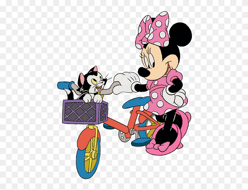 476x582 Minnie Is In It So Is Her Cat Figaro Mickey's Brand New Tv - Mickey And Minnie Mouse Clipart