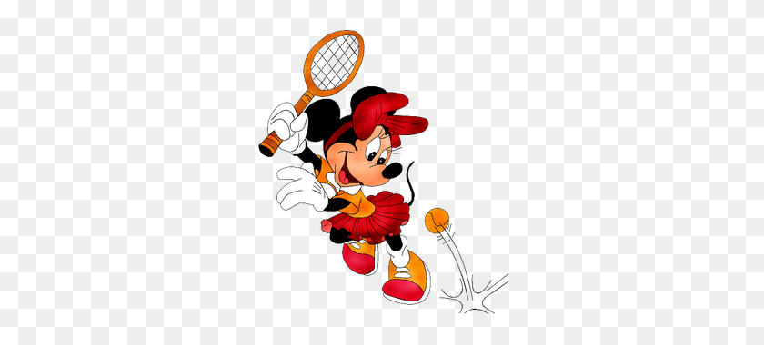 320x320 Minnie Mouse - Tennis Racquet Clipart