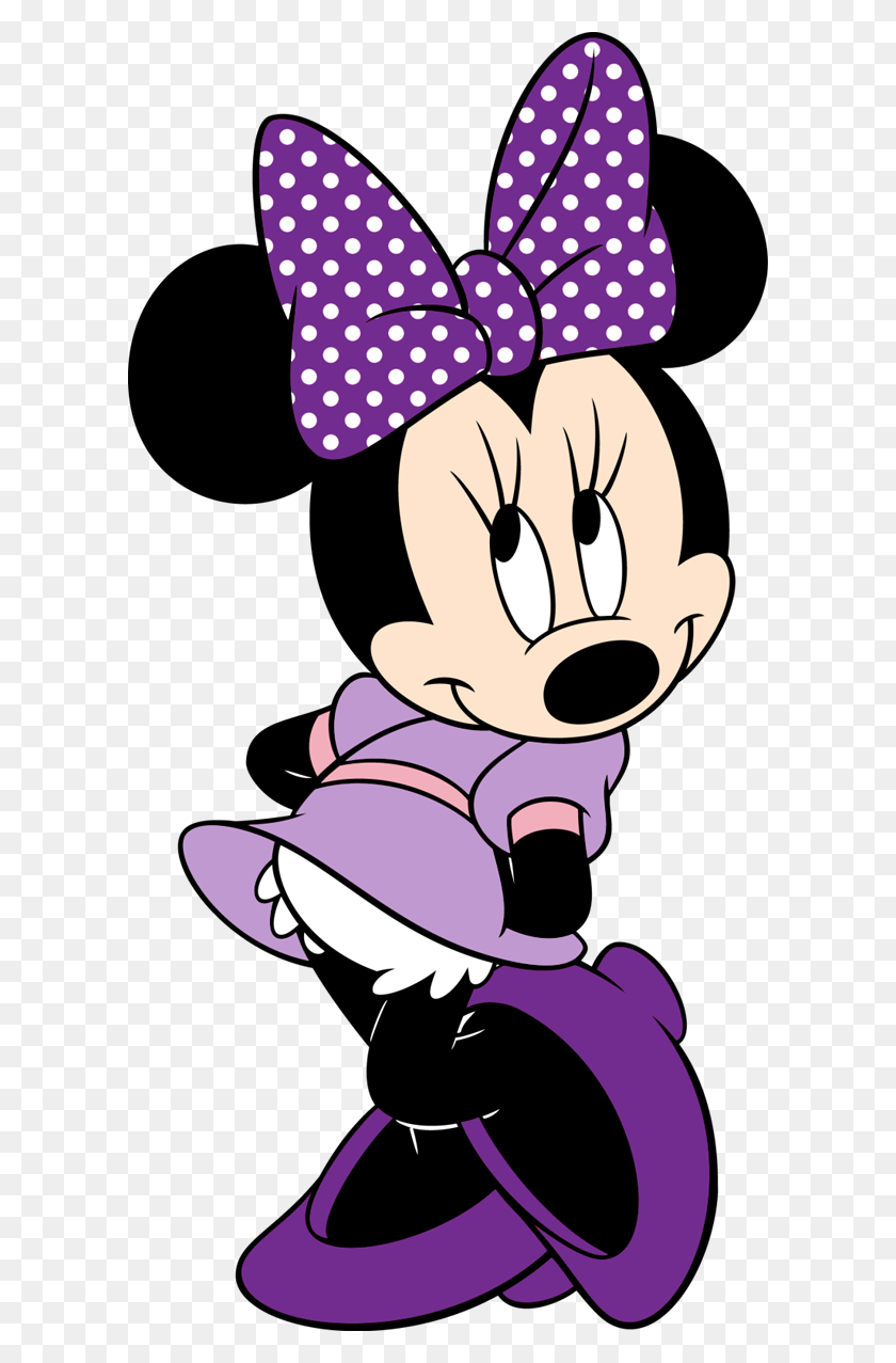 600x1217 Minnie Mouse Todo Vestido Lindo En Púrpura Para Mickey Dottie - Silueta De Mickey Mouse Png