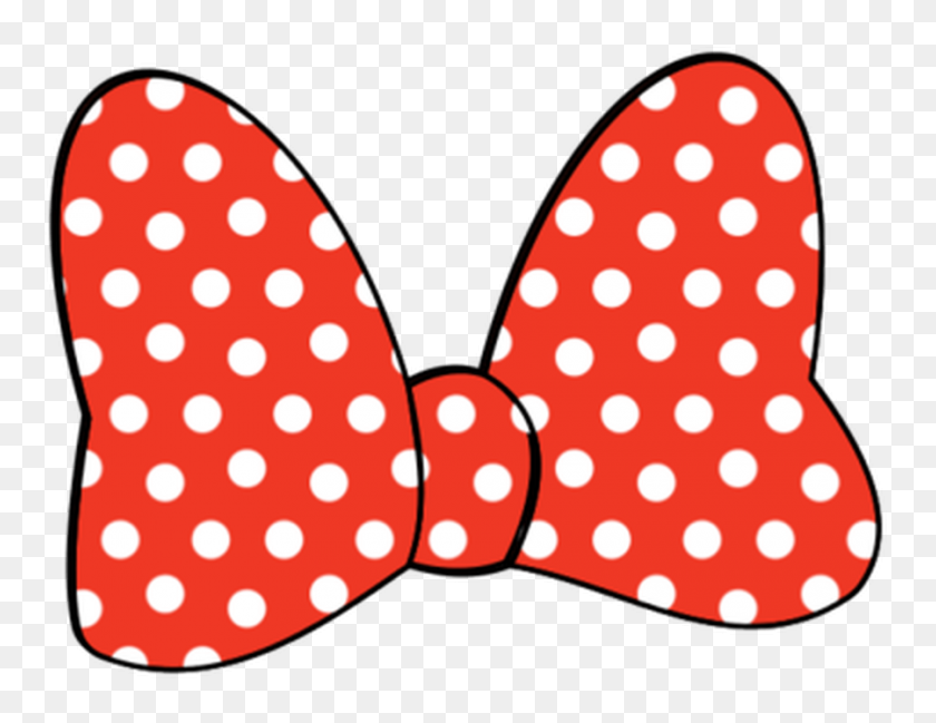 Minnie Mouse Bow Clipart - White Polka Dots PNG
