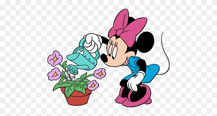 479x390 Minnie Mouse Clip Art Disney Clip Art Galore - Watering Flowers Clipart