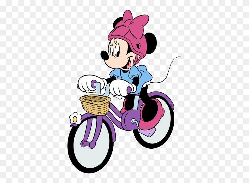 394x558 Minnie Mouse Clip Art Disney Clip Art Galore - Riding Bicycle Clipart