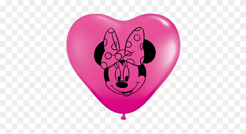 396x396 Minnie Mouse Corazón De Látex Globos X - Globos De Color Rosa Png