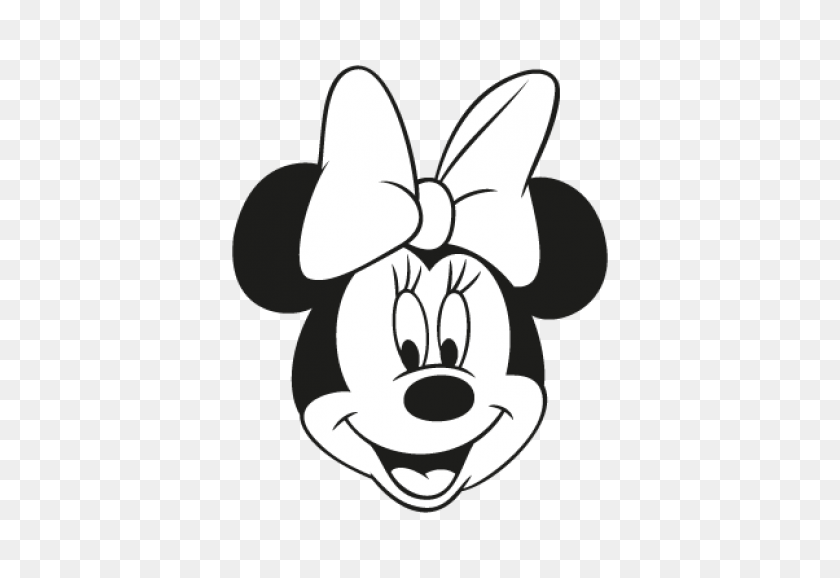 518x518 Векторный Логотип Минни Маус - Черно-Белый Клипарт Мыши