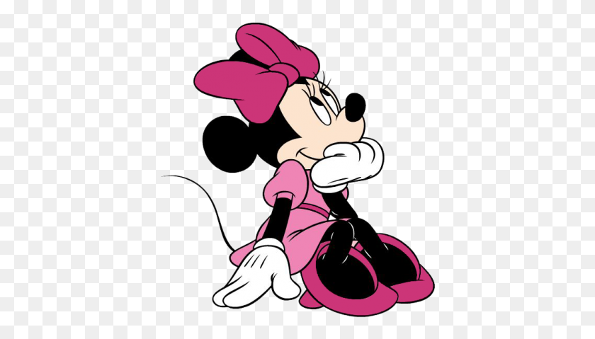 389x419 Minnie Mouse Silueta Clipart Niño - Cumpleaños Niña Png