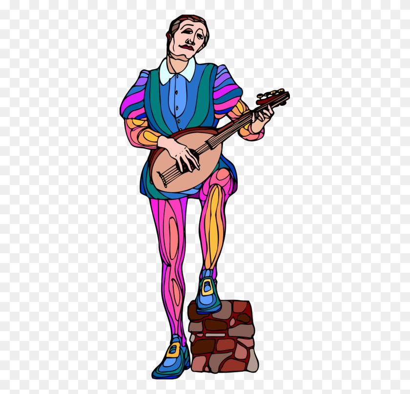 349x749 Minstrel Musician Middle Ages Guitarist Computer Icons Free - Middle Ages Clipart