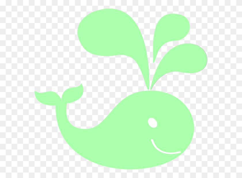 600x559 Mint Green Whale Clip Art - Mint Leaf Clip Art
