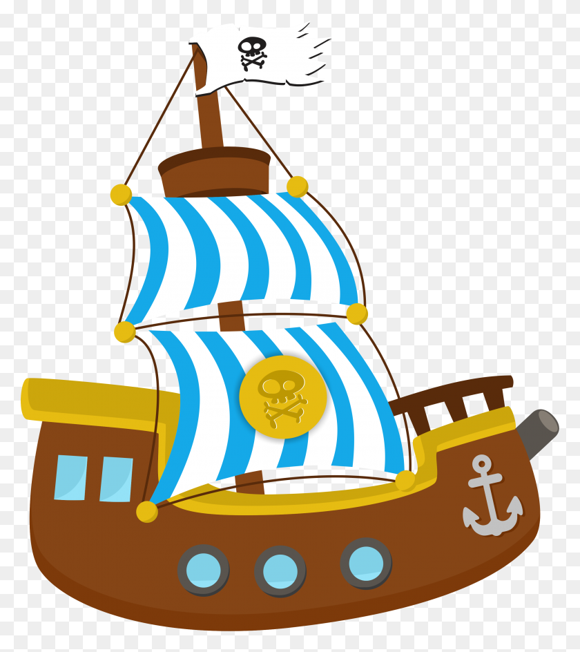 2822x3201 Минус - Пиратская Лодка Клипарт