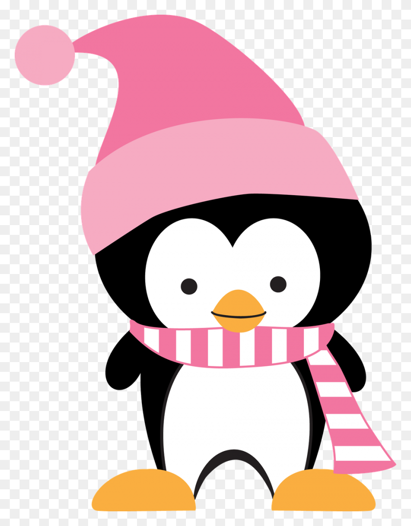 900x1172 Минус - Рождественский Пингвин Клипарт