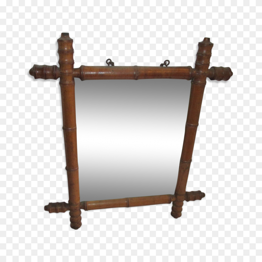 1457x1457 Mirror - Bamboo Frame PNG