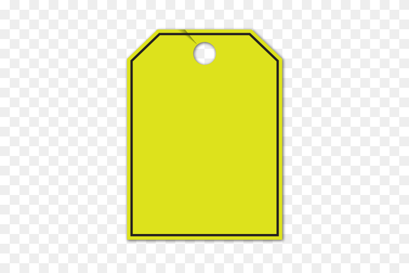 500x500 Mirror Hang Tags Border Fluorescent Yellow - Yellow Border PNG