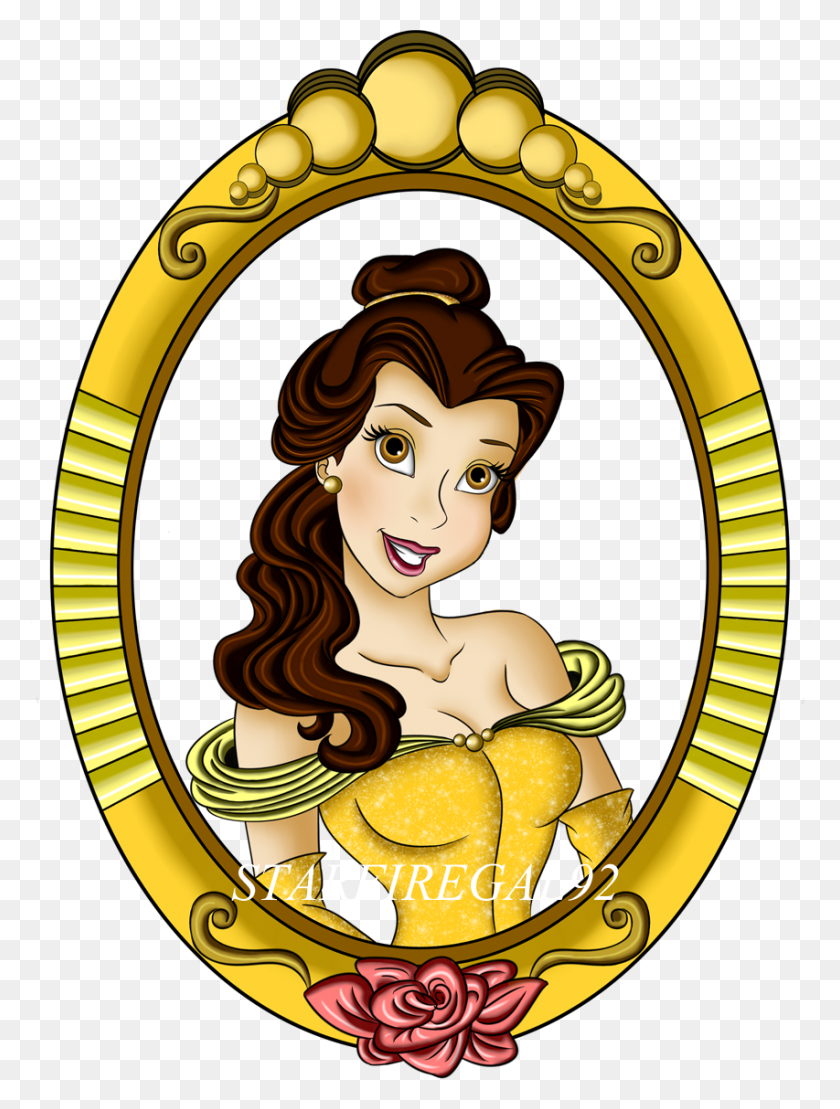 853x1148 Mirrored Beauty - Beauty And The Beast Rose Clipart