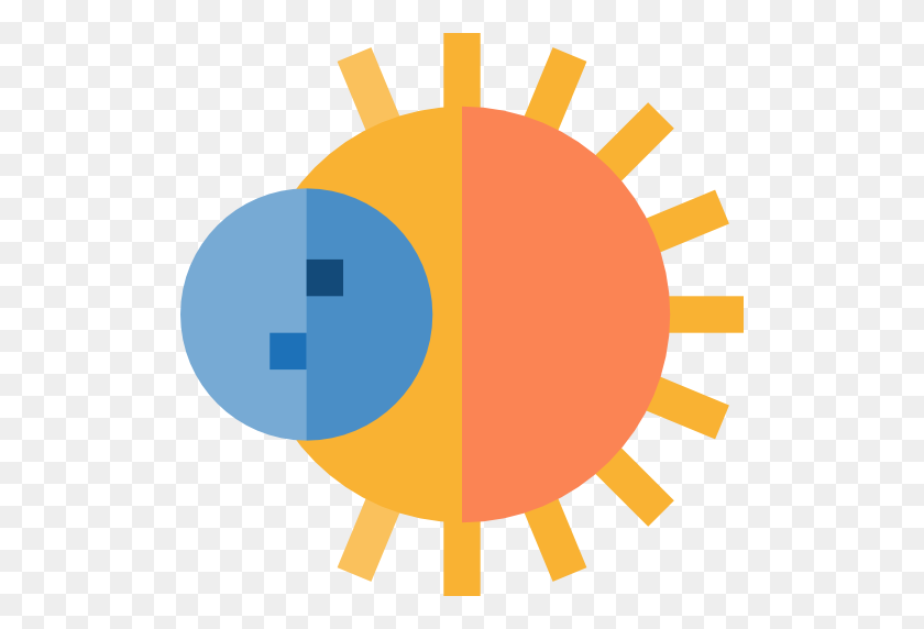 512x512 Misceláneo, Luna, Sol, Clima, Eclipse, Espacio, Parcial - Eclipse Solar Clipart