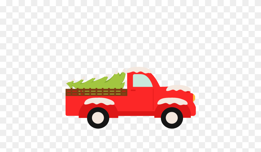 432x432 Miss Kate Cuttables Daily Freebies - Red Truck With Christmas Tree Clipart