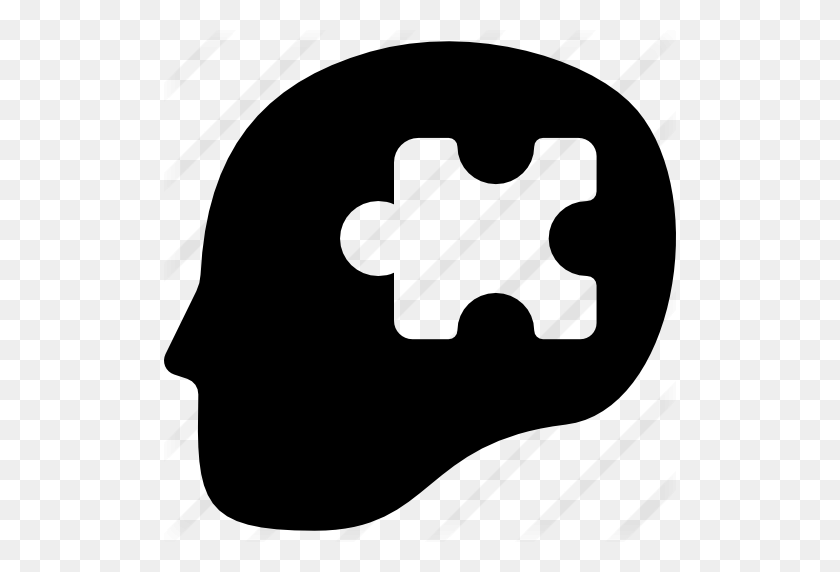 512x512 Missing Puzzle Piece Shape In Bald Head Side View - Education Icon PNG