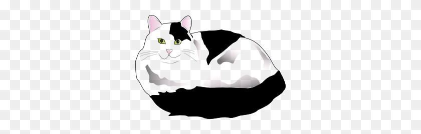 300x208 Missiridia Black And White Fluffy Cat Clip Art - Fluffy Cat Clipart