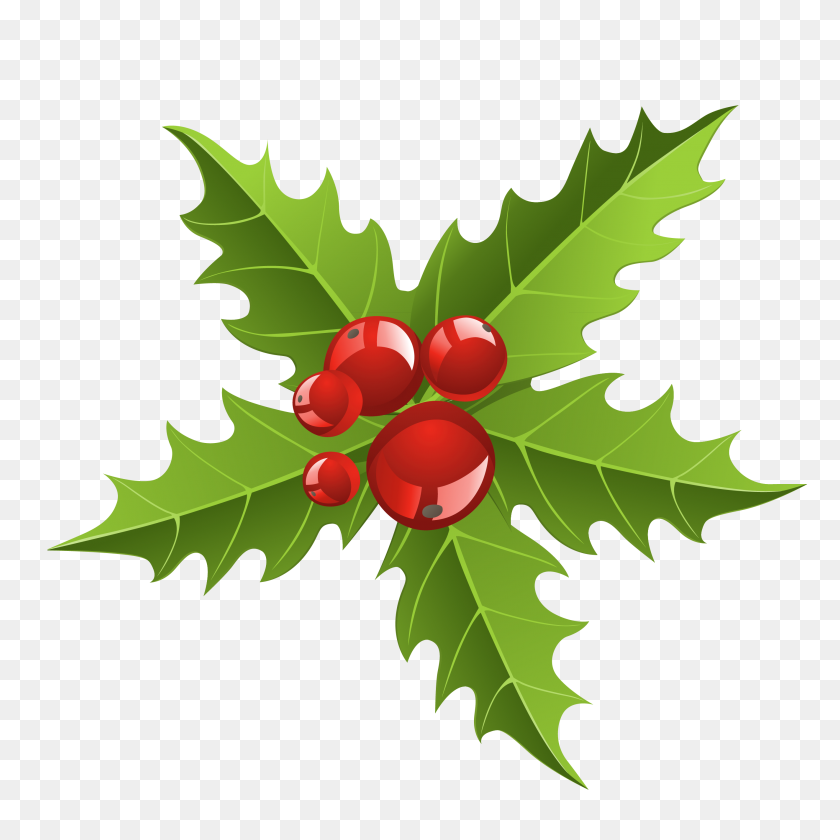 2644x2644 Mistletoe Graphics Of Christmas Wreaths And Holly Sprigs Cliparts - Holly Wreath Clipart
