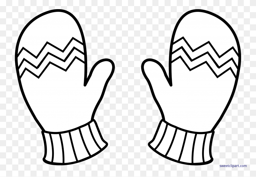 5527x3696 Mittens Lineart Clip Art - Mitten Clipart Black And White