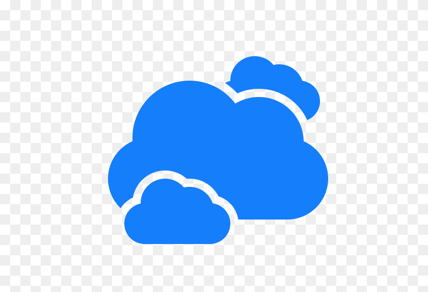 512x512 Mixed Clouds Icon - Blue Clouds PNG