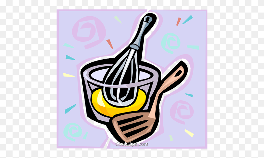 480x444 Mixing Bowl And Whisk Royalty Free Vector Clip Art Illustration - Whisk Clipart