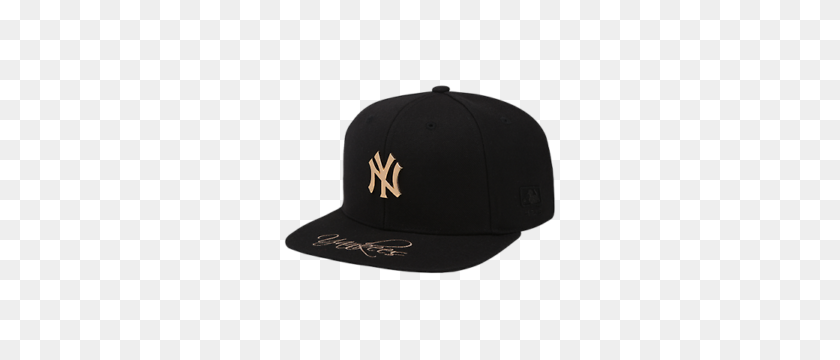 300x300 Mlb Oro Blanco Snap Back Cap Logotipo Metálico Ajustable Limitado Ny - Sombrero De Los Yankees Png