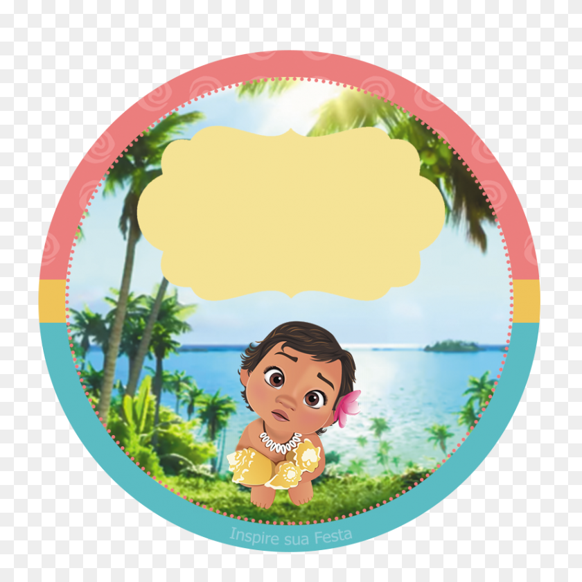 827x827 Моана Baby Personalizados Gratuitos Inspire Sua Festa - Моана Бебе Png