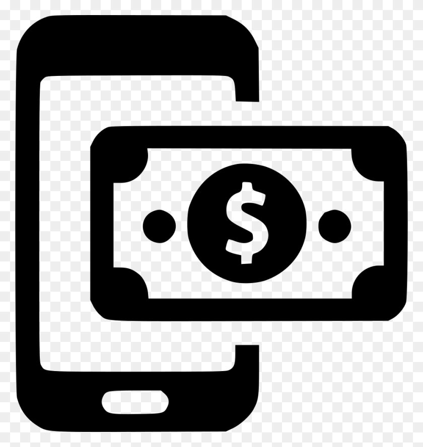 922x980 Мобильный Платеж Телефон Наличные Деньги Телефон Долларовая Банкнота Значок Png Бесплатно - 100 Долларовая Банкнота Png