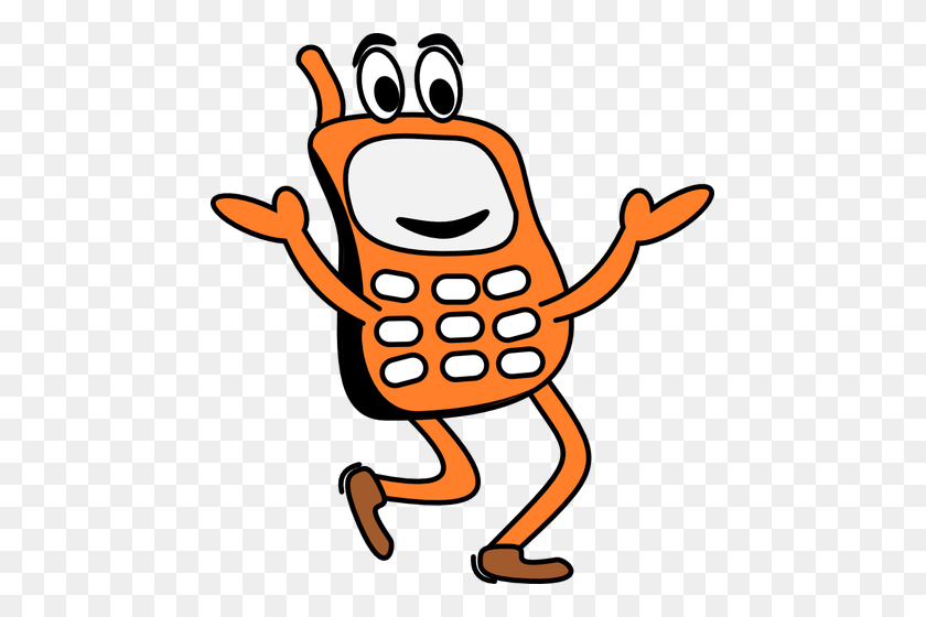 457x500 Mobile Phone Clip Art Free - Old Phone Clipart