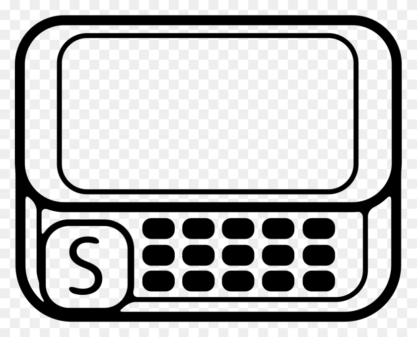 981x778 Модель Мобильного Телефона С Кнопками Клавиатуры И Большой Кнопкой - Буква S Png