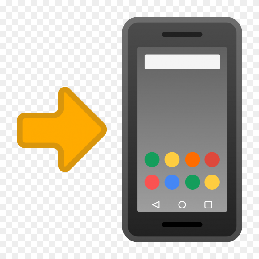 1024x1024 Teléfono Móvil Con El Icono De Flecha Noto Emoji Objetos Iconset De Google - Teléfono Emoji Png
