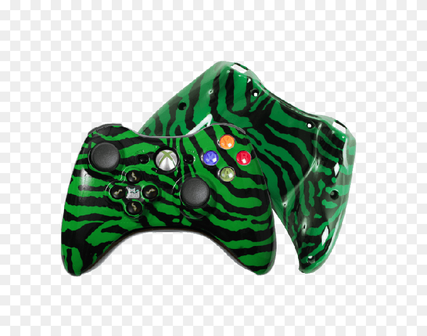 600x600 Модифицированный Контроллер Xbox Evil Vision Master Green Zebra - Xbox 360 Png