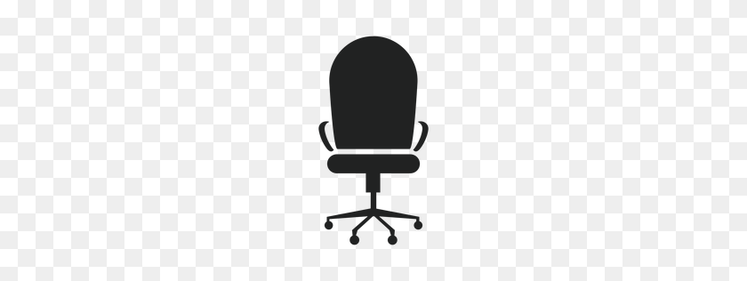 256x256 Modern Desk Chair Flat Icon - Chair Clipart Black And White