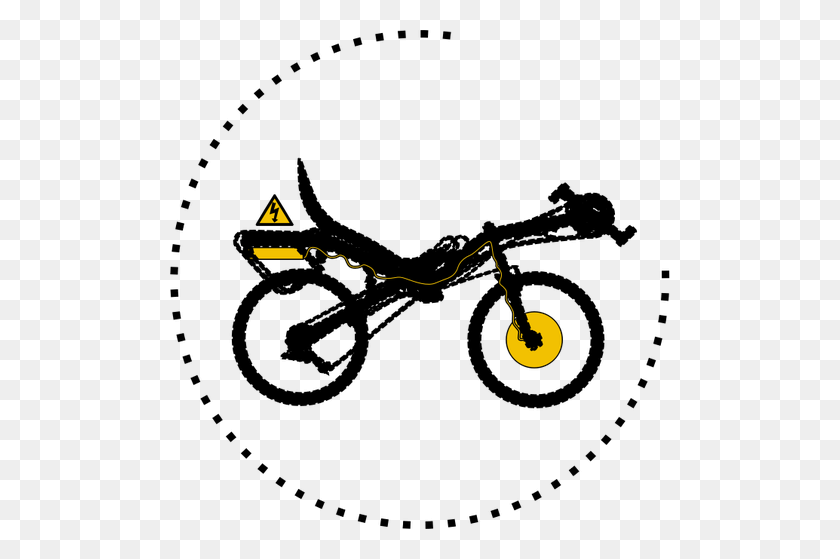 500x499 Современный Электрический Велосипед Силуэт Вектор Картинки - Велосипед Шины Клипарт